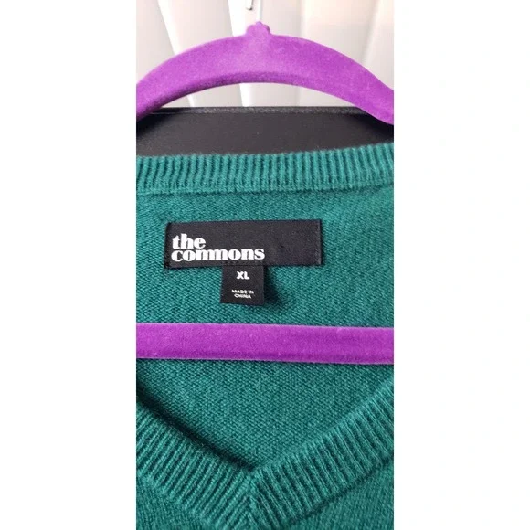 The Commons Sweater Mens XL Peacock Green 100% Cashmere Cozy Holiday Giftable